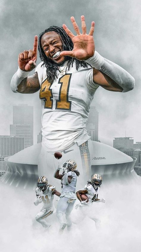 Alvin Kamara Wallpaper Explore more Alvin Kamara, Alvin Mentian Kamara, American, College, Community wallpaper. https://www.whatspaper.com/alvin-kamara-wallpaper-21/ Background Cool, Football Run, Alvin Kamara, Nfl Saints, Nfl Football Pictures, Nfl Football Art, New Orleans Saints Football, Wallpapers Ipad, Nfl Football Players