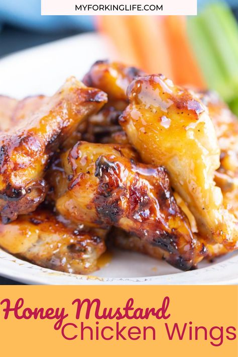 Honey Mustard Wings, Air Fried Chicken Wings, Honey Mustard Chicken Wings, Chicken Wing Sauce Recipes, Senior Meals, Air Fry Chicken Wings, Cooking Chicken Wings, Wing Sauce Recipes, Chicken Wing Recipes Baked