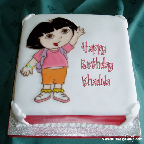 Happy Birthday Khadija - Video And Images Happy Birthday Khadija, Dora Birthday Cake, Dora Birthday, Birthday Cake Greetings, Cartoon Birthday Cake, Birthday Wishes For Kids, Special Birthday Wishes, Cake Kids, 21st Birthday Cakes