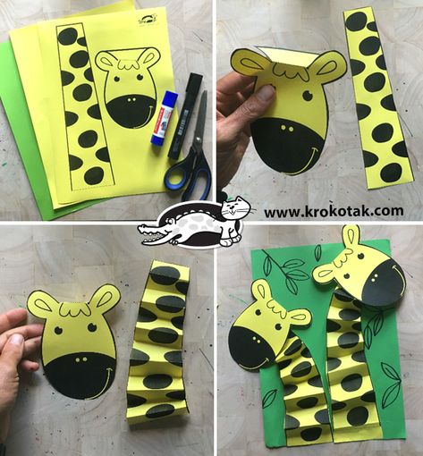 Giraffe Craft, Giraffe Crafts, Paper Craft Ideas, Craft Ideas For Kids, Giraffe Art, Animal Crafts For Kids, Kraf Diy, Crafts Paper, Art N Craft