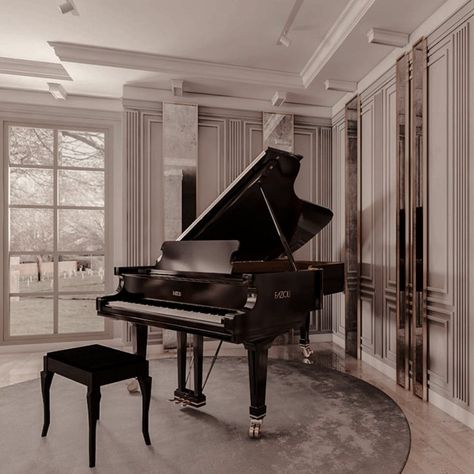 Piano In House Interior Design, Piano Interior Design, Piano In Living Room, Piano Room Design, Grand Piano Living Room, Grand Piano Room, Piano House, Piano Grand, Piano Room Decor