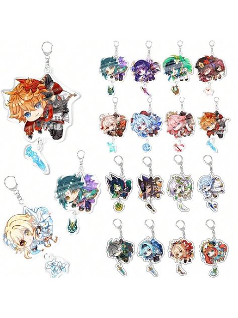 Game  Keychain Anime Cartoon Cosplay Keychains With Pendant Metal Car Key Chain Key Ring Men Women Baby Jewelry GiftI discovered amazing products on SHEIN.com, come check them out! Anime Chibi Keychain, Anime Keychains, Game Keychain, Cartoon Cosplay, Car Key Chain, Ring Men, Baby Jewelry, Cute Keychain, Anime Cartoon