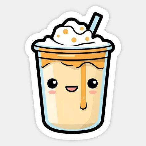 cute kawaii ice coffee - Ice Coffee - Sticker | TeePublic Coffee Shelf, Random Products, Drink Stickers, Food Clipart, Coffee Ice, Cold Ice, Instagram Template Design, Caramel Latte, Ice Coffee