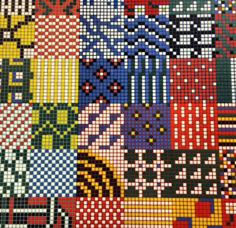 Mosaics Mosaic Patchwork, فن النسيج, Cross Stitch Geometric, Modern Mosaics, Bead Loom Pattern, Tile Trends, Tapestry Crochet Patterns, Square Tile, Crochet Tapestry