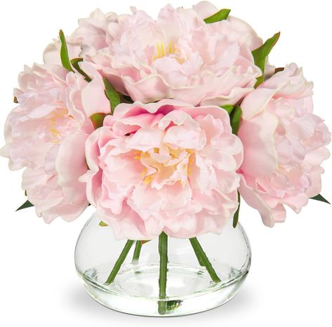 Amazon.com: Hydrangea Artificial Flowers with Vase Fall Decor Orange Silk Fake Flowers Arrangements in Glass Vase with Faux Water Autumn Festival Floral Bulk Bouquet for Wedding Party Centerpiece Home Decorations : Home & Kitchen Fake Peonies In Vase, Fake Pink Flowers, Fake Flowers Arrangements, Flowers With Vase, Fake Flowers Decor, Shelf Decorations, Peonies Centerpiece, Bathroom Table, Fake Flower Arrangements