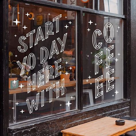 Jonathan (@jcarnehl) • Instagram photos and videos Cafe Window, Window Signage, Window Display Retail, Window Mural, Playful Art, Window Display Design, Christmas Typography, Window Signs, Cafe Art