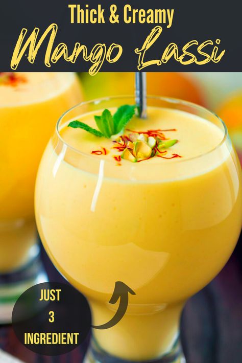 Easy restaurant style mango lassi is a refreshing, creamy drink. It is one of the most popular drinks that you can find at nearly any Indian restaurant. Our recipe gives you an easy way to make this tasty mango flavored beverage any time you want. Soft Drinks Recipes, Mango Lassi Recipes, Mango Desserts, Lassi Recipe, Lassi Recipes, Mango Lassi, Resep Diet, Tastemade Recipes, Refreshing Drinks Recipes