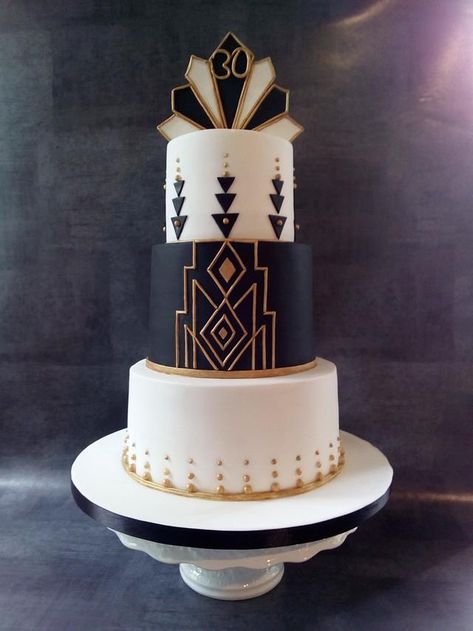 1920s Cake, Great Gatsby Cake, 20 Cake, Gatsby Cake, Art Deco Birthday, Art Deco Wedding Cake, Gatsby Birthday Party, Deco Cake, Art Deco Cake