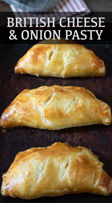 Cheese And Onion Pasty, Hand Pies Savory, Pasties Recipes, British Cooking, Cheese Potato, Hand Pie Recipes, Scottish Recipes, Flaky Pastry, Puff Pastry Recipes