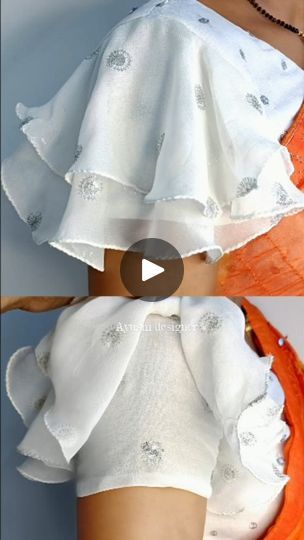 Bell Hands Blouses, Full Hands Blouse Designs, Sleeve Designs For Blouse, Sleeves Design For Blouse, Bell Sleeve Blouse Design, Bell Sleeves Design, Latest Blouse Patterns, Blouse Sleeves Design, Ruffle Blouse Designs