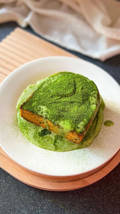 Matcha Toast, Lava Toast, Asian Side Dishes, Slice Of Bread, Breakfast Bowls, Custard, Avocado Toast, Matcha, Side Dishes