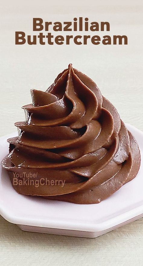 Brazilian chocolate buttercream. A creamy and smooth chocolate frosting made with cocoa powder and condensed milk. This buttercream has a velvety texture that melts in your mouth! #buttercream #frosting #chocolate #cake #dessert #recipe #homemade Condensed Milk Frosting No Butter, Chocolate Sweetened Condensed Milk Frosting, Sweetened Condensed Milk Frosting Recipe, Cocoa Powder And Condensed Milk, Boiled Chocolate Frosting, Condensed Milk Buttercream Frosting, Milk Chocolate Frosting Recipe, Frosting Chocolate Cake, Homemade Chocolate Icing