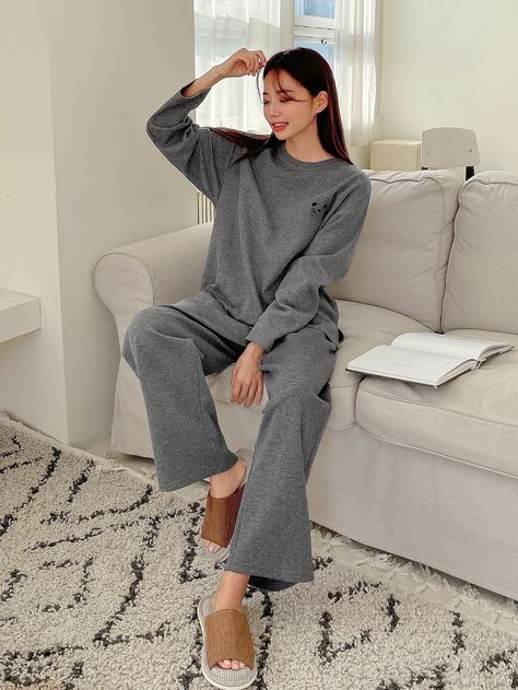 DAZY Cartoon Print Drop Shoulder PJ Set Long Lights, Comfy Clothes, Pj Sets, Cartoon Print, Comfy Outfits, Amazing Products, Drop Shoulder, Pajamas, Wardrobe