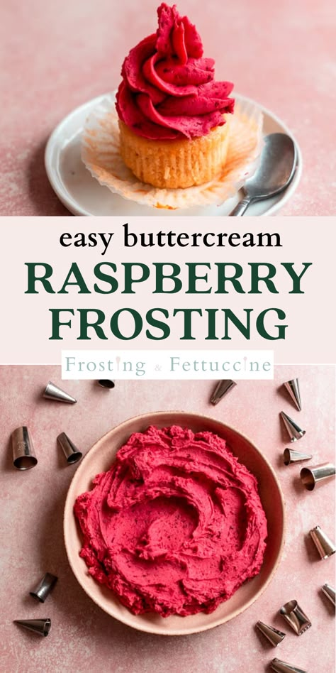 Pink Chocolate Frosting, Berry Frosting Recipe, Dye Free Red Frosting, Raspberry Extract Recipes, Raspberry Icing Recipe, Raspberry Buttercream Frosting With Jam, Raspberry Cake Filling Recipe, Raspberry Filling For Cupcakes, Rasberry Frosting