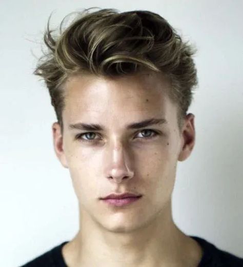 Medium Tousled Hair with Scissored Sides - Trendy Young Men's Haircuts Men Hair Cut, Young Mens Hairstyles, Silver Hair Men, Teen Haircuts, Young Men Haircuts, Men Blonde Hair, Tousled Hair