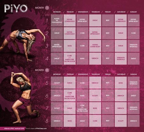 Piyo calendar month 1 and 2 Piyo Workout Schedule, Piyo Workout, Chalene Johnson, Beachbody Programs, Beachbody Workouts, Workout Calendar, Smen, Workout Schedule, 21 Day Fix