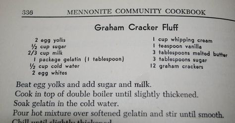 A Year of Mennonite Cooking: Love and Graham Cracker Fluff Graham Cracker Fluff, Kids Holiday Recipes, Gram Crackers, Clean Dessert, Amish Recipes, Oh My Goodness, Pudding Desserts, Baked Goodies, Vanilla Pudding