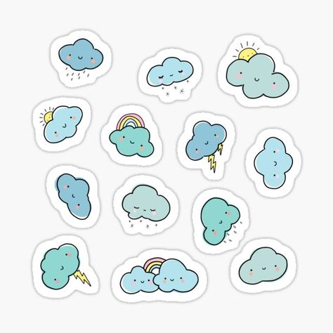 Clouds For Kids, Cloud Stickers, Scrapbook Stickers Printable, Stickers Printable, Clouds Design, Planner Printables, Digital Stickers, Anime Stickers, Black Artists