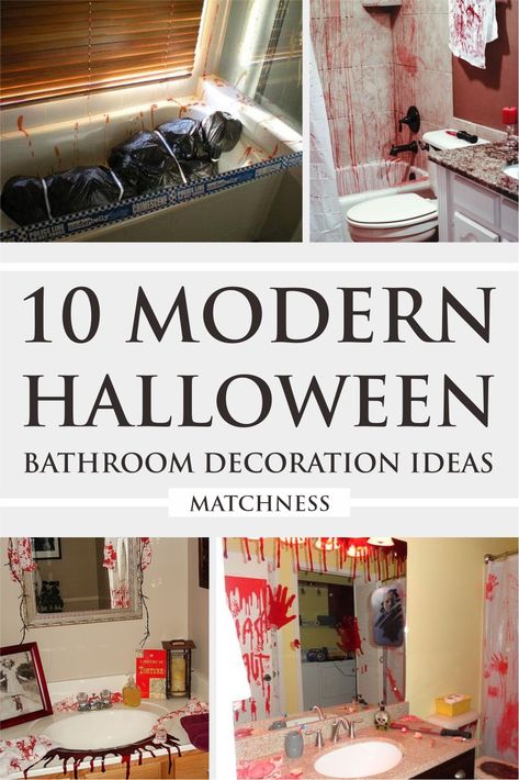 Scary Bathroom, Creepy Bathroom, Halloween Bathroom Decorations, Halloween Bathroom Decor, Halloween Bathroom, Bathtub Decor, Scary Decorations, Modern Halloween, Bathtub Design