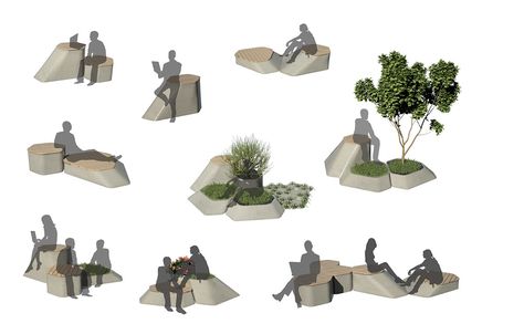 urban furniture - Particle Green on Behance Urban Furniture Design, Ideas For Design, Landscape Design Drawings, Furniture Sketch, Urban Landscape Design, Public Space Design, Concept Diagram, Landscape And Urbanism, Landscape Architecture Design