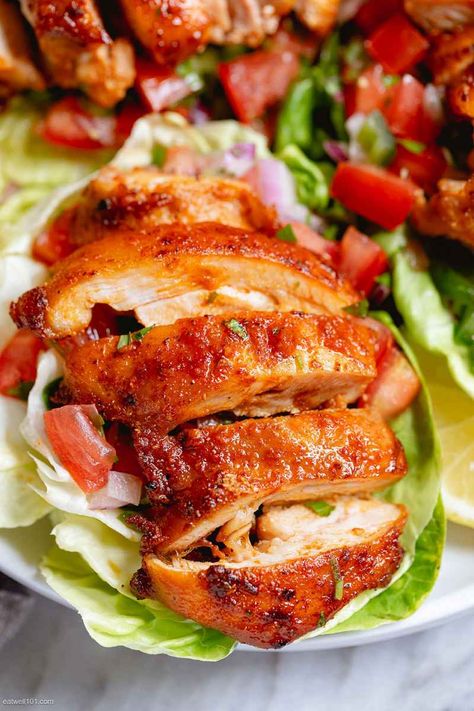 Salsa Chicken Lettuce Wraps - #chicken #lettucewraps #recipe #eatwell101 - These chicken lettuce wraps are so delicious - Perfect for a quick lunch, dinner, or meal prep! - #recipe by #eatwell101 Lettuce Wraps Recipes, Wraps Chicken, Lettuce Wraps Recipe, Chicken Lettuce Wraps Recipe, Wraps Recipes, Lettuce Wrap Recipes, Liver Diet, Salsa Chicken, Chicken Lettuce Wraps