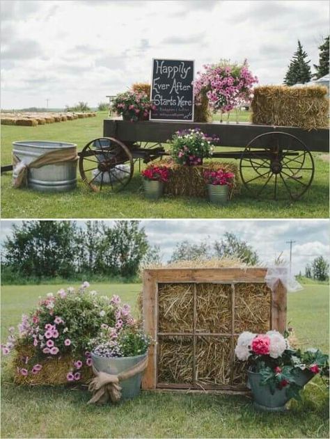 Hay Bale Wedding Decorations, Hay Bale Wedding, Farm Wedding Ideas, Outdoor Photo Booths, Reception Entrance, Rustic Farm Wedding, Photo Booth Ideas, Country Wedding Ideas, Diy Photo Booth