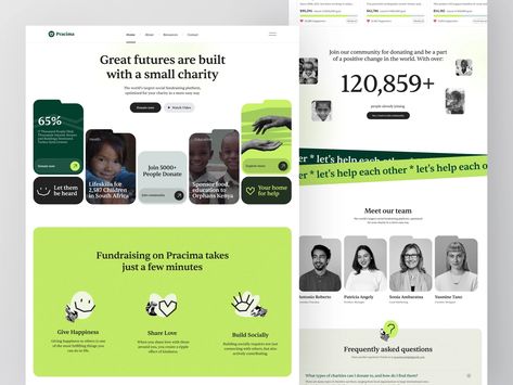 Pracima - Donation Landing Page by Azie Melasari for Odama on Dribbble Donation Landing Page Design, Charity Landing Page, Donation Page Web Design, Donation Website Design, Charity Website Design, Charity Websites, Travel Website Design, Ui Website, Charity Fund