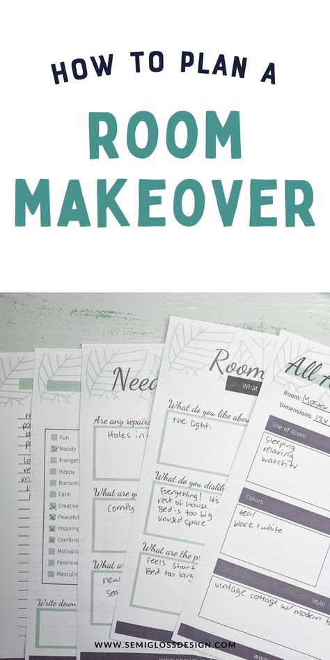 Room Makeover Checklist, Room Makeover List, Diy Project Planner, Organization Notebook, Renovation Planner, Room Layout Planner, Project Plan, House Updates, Perfect Room