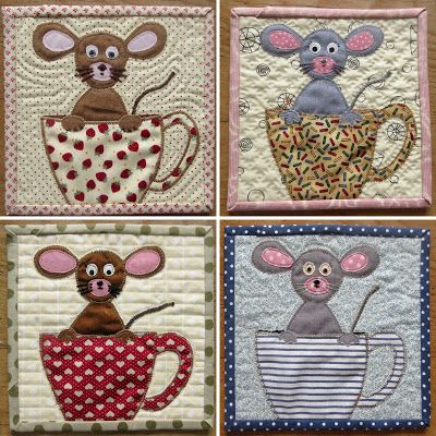 Sew Annie Sew: Church Mice Appliqued Pillows, Bookcase Quilt, Patchwork Ideas, Paper Pieced Quilt Patterns, Applique Pillows, Applique Work, Paper Pieced Quilt, Cat Quilt, Applique Pattern