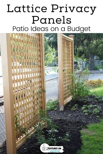 Learn how to create your own privacy panels. Click on the pin to see this plus more DIY patio ideas featured on Listotic. Landscape Design Diy, Backyard Privacy Screen, Privacy Fence Landscaping, Diy Privacy Screen, Patio Privacy Screen, Privacy Plants, Patio Privacy, Privacy Fence Designs, Garden Privacy