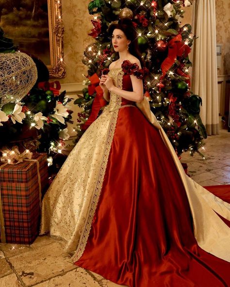 Princess Style Christmas Ball Gown, Christmas Ball Gowns, Christmas Princess Sleeveless Gown, Princess Style Christmas Gown For Dress-up, Belle Christmas Dress, Bell Dress Disney Ball Gowns, Christmas Ball Dress, Victorian Christmas Dress, Asta Darling