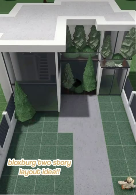 Bloxburg Cute Mansion, House Roblox Bloxburg, Roblox Houses, Modern Suburban House, Farmhouse Layout, Studio Floor Plans, Blocksburg Room Ideas￼, Bloxburg Houses, Modern House Floor Plans