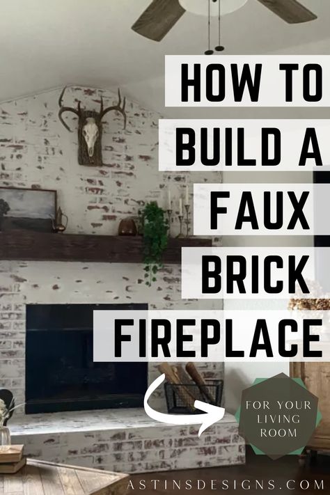 Looking to transform your outdated fireplace? This DIY faux brick fireplace tutorial shows you how to create a stunning, budget-friendly makeover in just one weekend. Learn how to select materials, achieve a realistic brick look, and elevate your space with this easy renovation project. Perfect for anyone seeking simple yet stylish fireplace makeover ideas. Click now to see the step-by-step process and start your own project today! Diy Textured Fireplace, Black Fireplace Electric, Painting Faux Brick Fireplace, Remodeled Fireplace Before And After, Raised Brick Hearth, Brick Fake Fireplace, Faux Stone For Fireplace, Peel And Stick Stone For Fireplace, Faux Fireplace Accent Wall