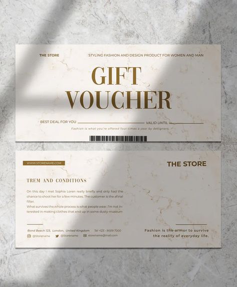 Gift Card Layout Design, Customer Card Design, Fashion Voucher Design, Giftcard Voucher Design, Gift Vouchers Design, Spa Voucher Design, Gift Card Design Voucher, Digital Gift Card Design, Discount Voucher Design