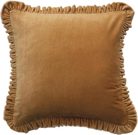 Amazon.com: Creative Co-Op, Mustard Velvet Ruffled Square Pillow : Home & Kitchen Funky Throw Pillows, Ruffle Pillow, Velvet Throw Pillow, Velvet Accents, Home Vibes, Creative Co Op, Mustard Color, Velvet Pillow, Velvet Throw