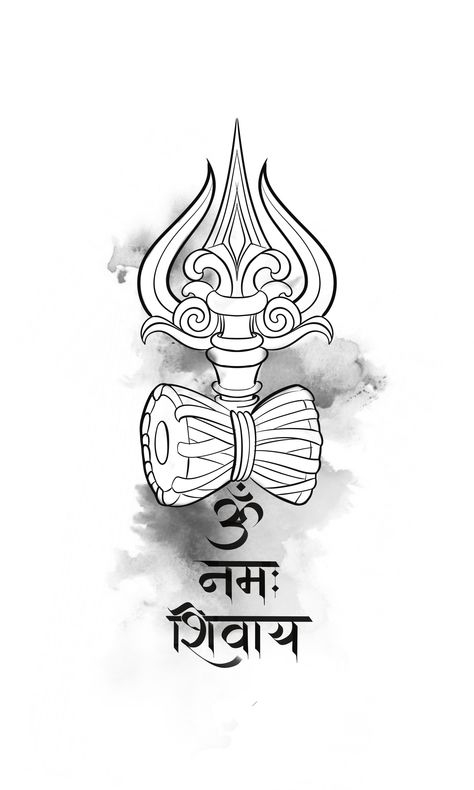 Mahakal Shiva Tattoo Design, Trisula Tattoo, Trisula Tattoo Design, Trisha Tattoo, Shiv Ji Tattoo, Trishul Drawing, Shivji Drawing, Tattoo Mantra, Trishul Tattoo Design