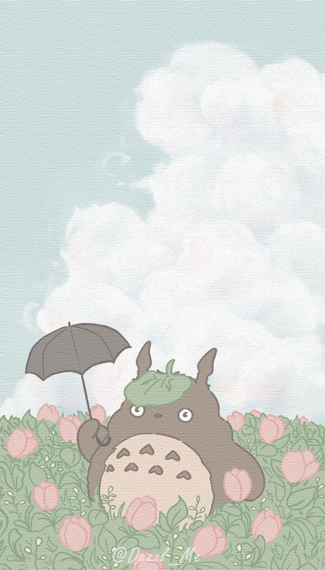 Totoro Wallpaper Iphone, Kawaii Anime Wallpaper, Totoro Print, Totoro Drawing, Totoro Wallpaper, Totoro Poster, Cute Totoro, Totoro Art, Studio Ghibli Fanart