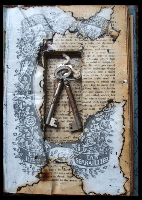 Keys & Locks: "Lost #Keys," by ThoughtCriminal31, at deviantART. Key Crafts, Altered Book Journal, Lost Keys, Old Keys, Altered Book Art, Book Sculpture, Sculpture Ideas, Antique Keys, Keys Art