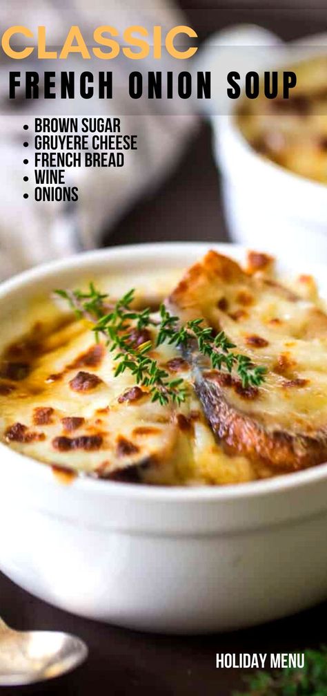 French Onion Soup Cheese, Homemade French Onion Soup, Classic French Onion Soup, French Onion Soup Recipe, Onion Soup Recipes, Quick And Easy Soup, Loaded Baked Potato Soup, French Onion Soup, Easy Soups