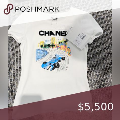 Brand new Chanel F1 race car t-shirt F1 Race Car, F1 Race, Car T Shirt, Race Car, Race Cars, Shirt Shop, Chanel, Brand New, Jewelry Watches