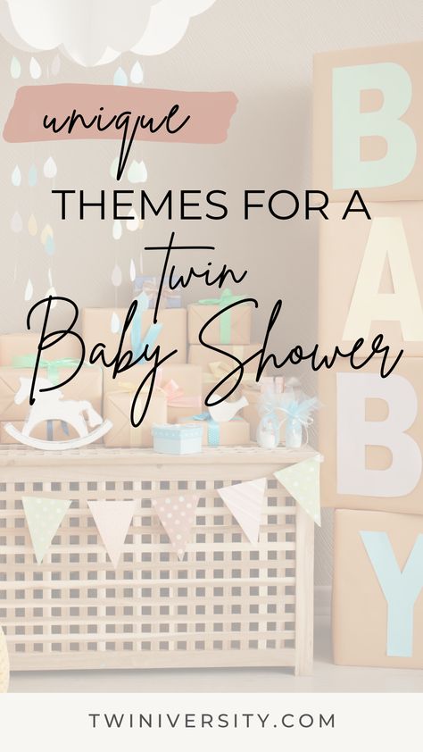 If you are planning a twin baby shower check out all these awesome, fun and unique themes you can use to make it a day to remember. #babyshower #babyshowerthemes #twinbabyshower #twinpregnancy #pregnantwithtwins #babyshowerideas #babyshowerdecor #babyshowerparty #twinbabyshowerideas Twins Baby Shower Ideas Decoration, Twin Baby Showers, Twins Shower Ideas, Winter Twin Baby Shower Ideas, Fall Twin Baby Shower Ideas, Baby Shower Ideas Twins, Triplet Baby Shower Ideas, Twin Shower Ideas, Twins Baby Shower Theme