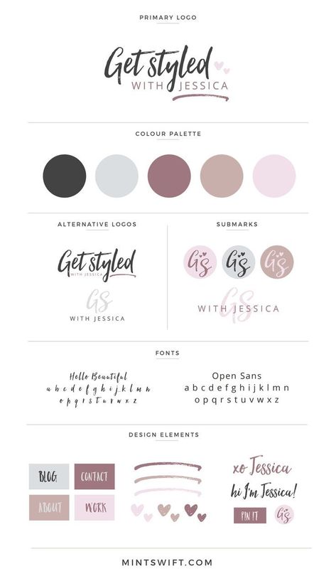 Get Styled branding Logos Photography, Style Guide Design, Branding Design Packaging, List Design, Brand Color Palette, Minimalist Business, Brand Style Guide, Blog Branding, Branding Design Inspiration