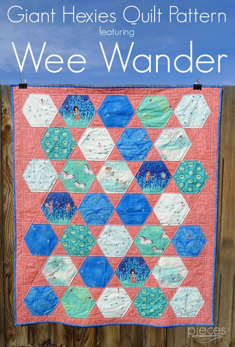 Hexagon Quilt Pattern Free, Quilt Pattern Free, Hexagon Quilt Pattern, Jaybird Quilts, Hexie Quilt, Childrens Quilts, Lap Quilts, Picture Quilts, Diy Pins