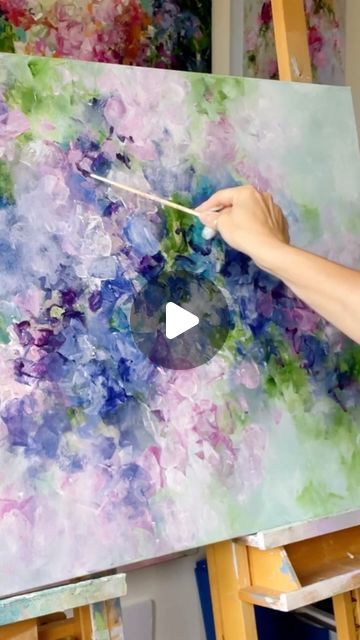 Flowers In Pastels, Loose Flower Painting Acrylic, Abstract Floral Paintings Acrylics Tutorial, Painting Videos Acrylic, Acyrilics Paintings, Acrylic Painting Tutorials Videos, Abstract Floral Paintings Acrylics, Paint Tutorial Step By Step, How To Paint Flowers Acrylic