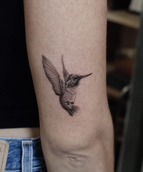 Black Realism Tattoo, Tattoo Ideas Realism, Realism Fine Line Tattoo, Hummingbird Tattoo Realism, Black Ink Hummingbird Tattoo, Fine Line Black And Grey Tattoo, Realistic Hummingbird Tattoo, Fine Line Realism Tattoo, Black And Grey Hummingbird Tattoo