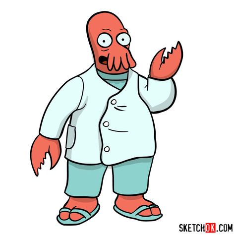 How to draw Doctor Zoidberg - Step by step drawing tutorials Dr Zoidberg, Futurama Characters, Easy Drawing Guides, How To Sketch, Drawing Guides, Popular Characters, Mr. Beast, Futurama, Guided Drawing