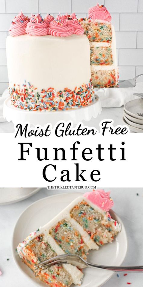 Best Gf Cake Recipe, Gluten Free Buttercream Frosting, The Best Gluten Free Cake, Gluten Free Nut Free Cake Recipes, Gluten Free Sheet Pan Cake, Gluten Free Layer Cake, Gluten Free Confetti Cake, Paleo Cake Recipes Birthday, Gluten Free Bday Cake