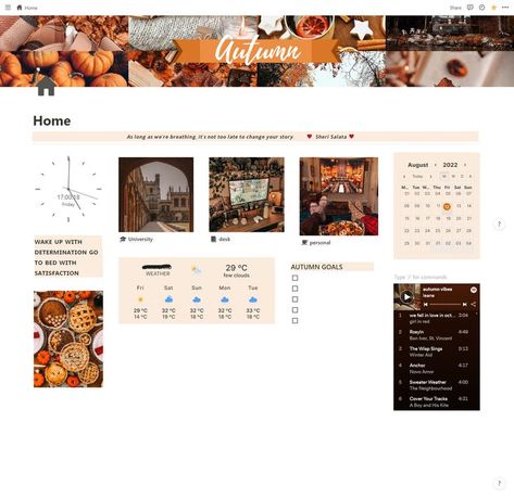 Autumn notion idea🍁🍂 Autumn Notion, Cloud Type, Notion Ideas, Aesthetic Notion, Fall Theme, Aesthetic Fall, Fall Inspo, Autumn Aesthetic, Fall Design