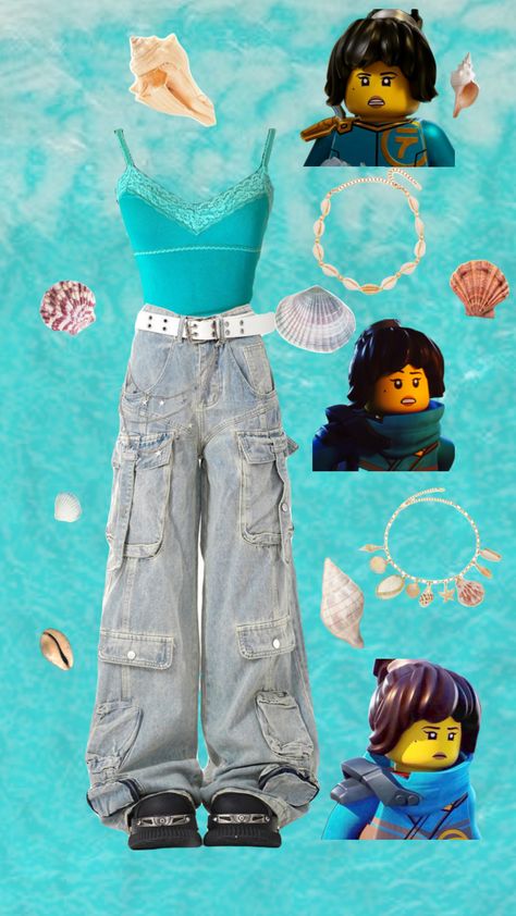 Nya themed outfit #nyaninjago #ninjago #legoninjago #outfit Nya Ninjago, Themed Outfits, Lego Ninjago