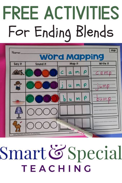 Fun Games and Activities for Ending Blends for your classroom. Science of Reading based Orthographic Mapping Ending Blends Activities, Vowel Pairs Worksheet, Blends Anchor Chart, End Blends, Mapping Activities, Decoding Activities, Word Mapping, Ending Blends, Orthographic Mapping